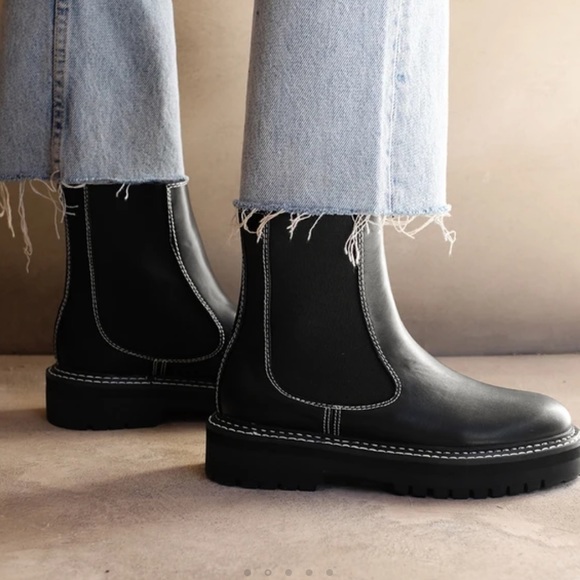 Billini Shoes - BILLINI VALESKA BLACK & WHITE CONTRAST MILITARY STYLE COMBAT MOTO CHUNKY BOOTS 7